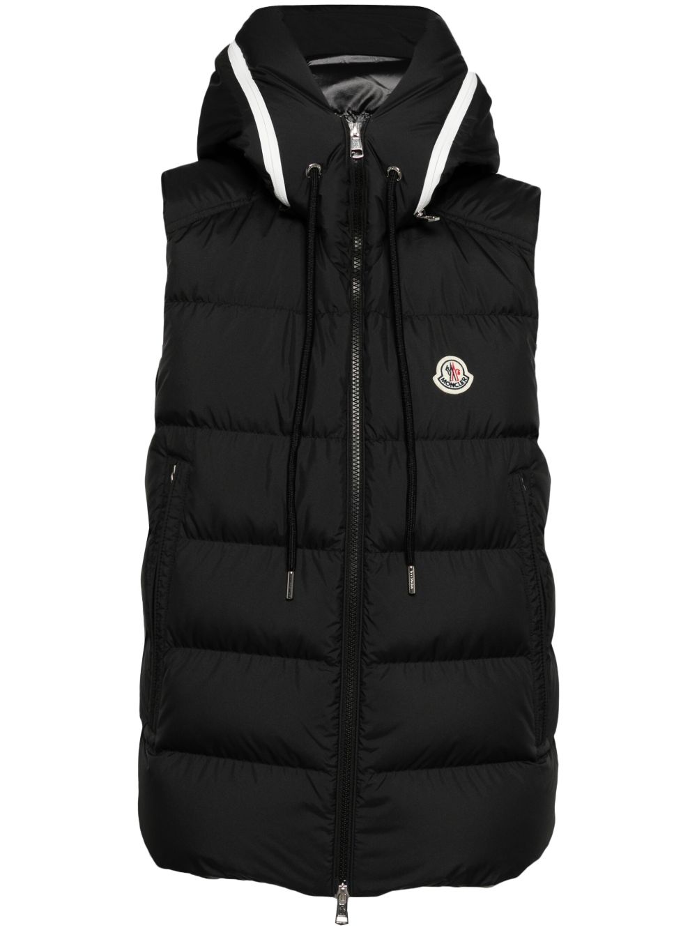 Moncler logo贴花马甲 - 黑色