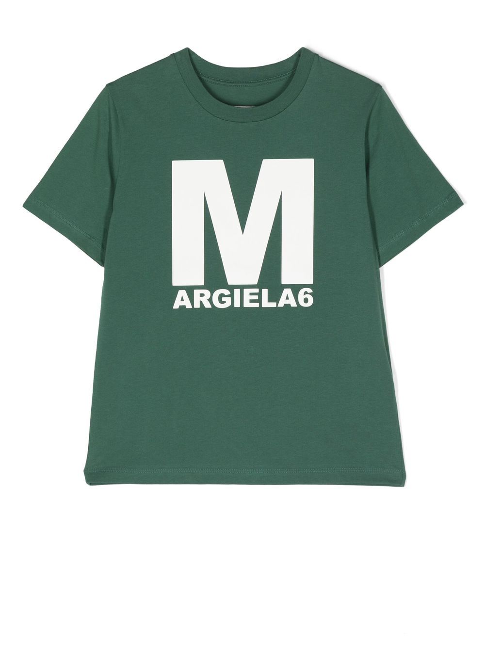MM6 Maison Margiela Kids logo图案印花棉T恤 - 绿色