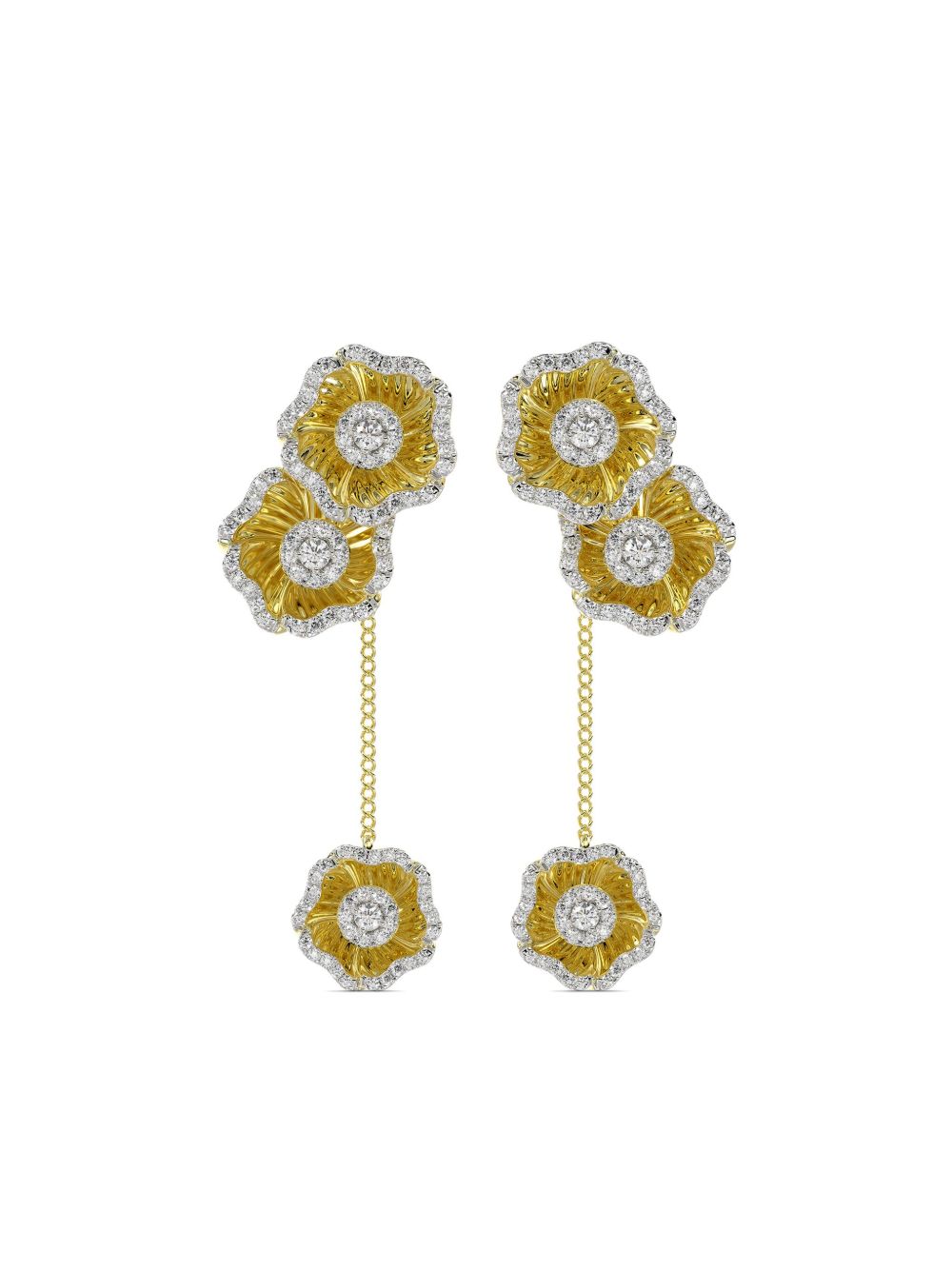 Marchesa 18K黄金 Halo Flower 钻石耳环 - 金色