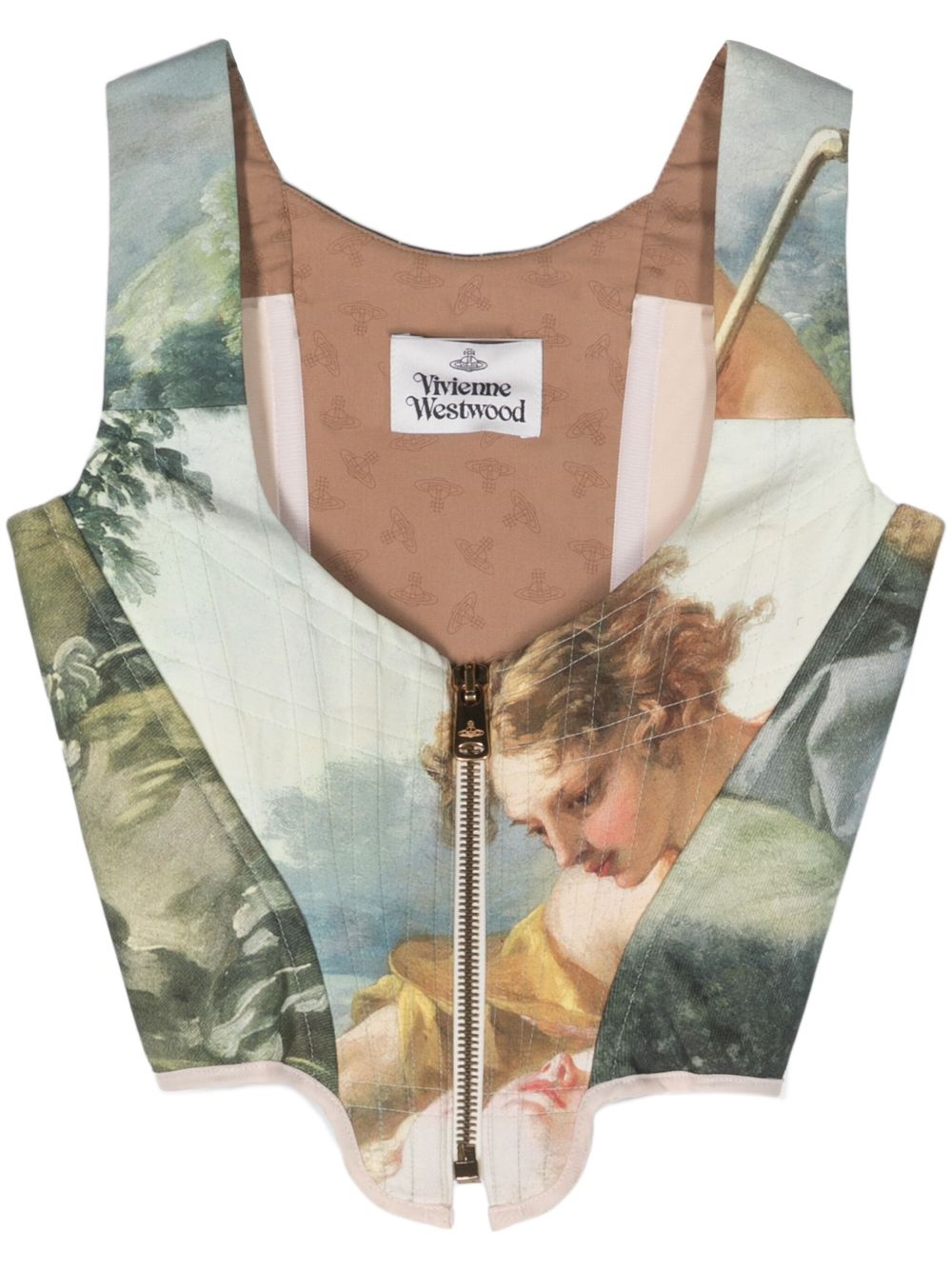 Vivienne Westwood Pre-Owned 肖像印花紧身胸衣式上衣（2010年代典藏款） - 中性色
