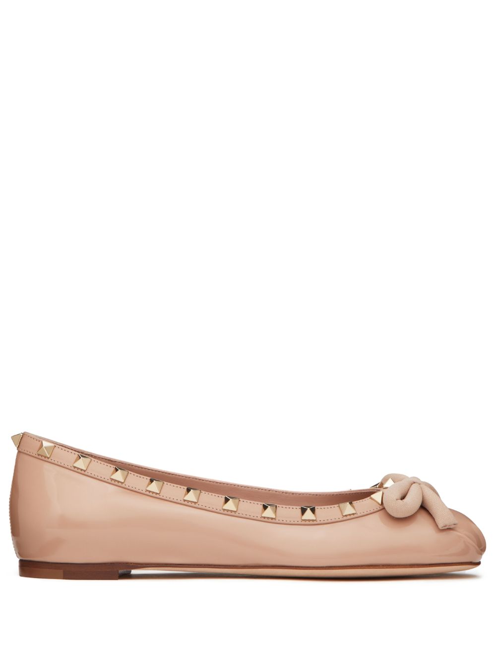 Valentino Garavani Rockstud 漆皮芭蕾平底鞋 - 粉色