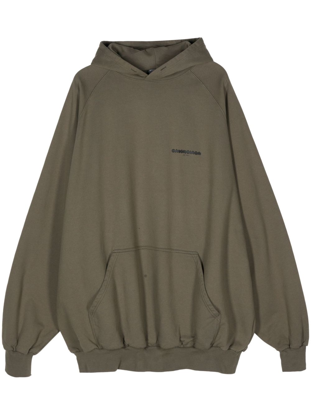 Balenciaga logo印花连帽衫 - 绿色