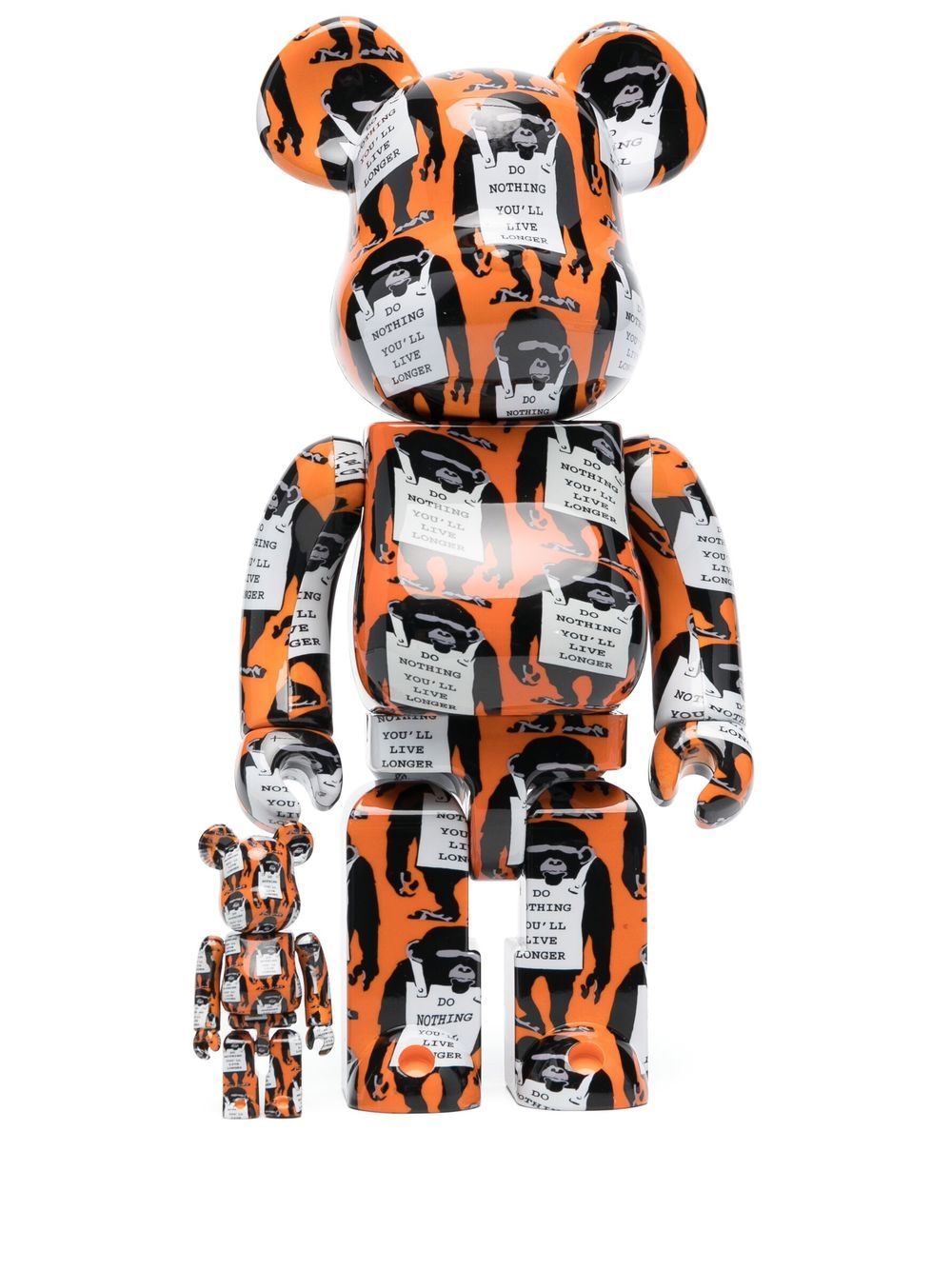 MEDICOM TOY x Brandalism BE@RBRICK 100% & 400% 模型玩具套装 - 橘色