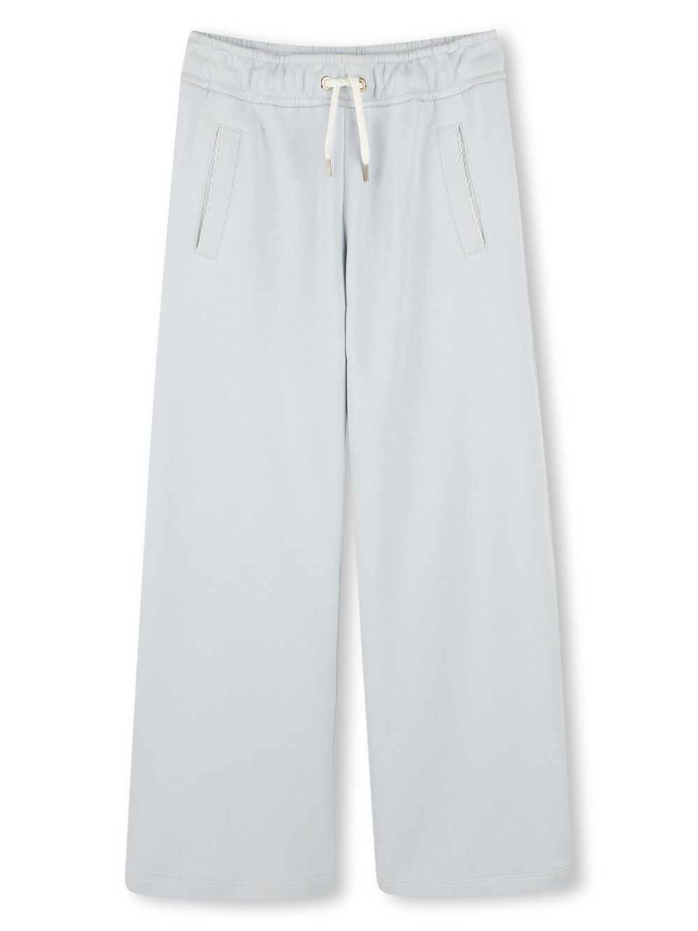 Chloé Kids logo刺绣运动裤 - 蓝色