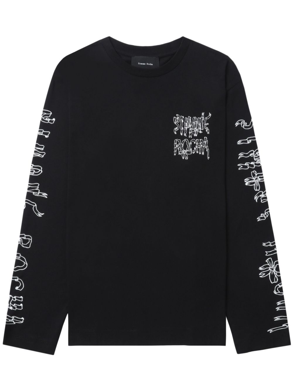 Simone Rocha logo图案印花卫衣 - 黑色