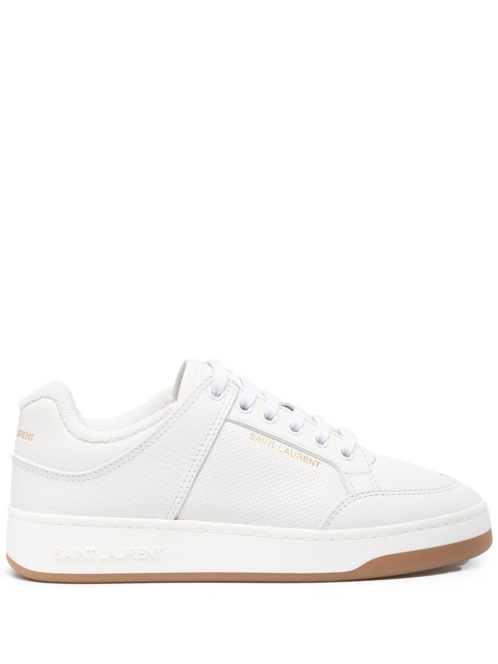Saint Laurent SL/61 系带皮质运动鞋 - 白色