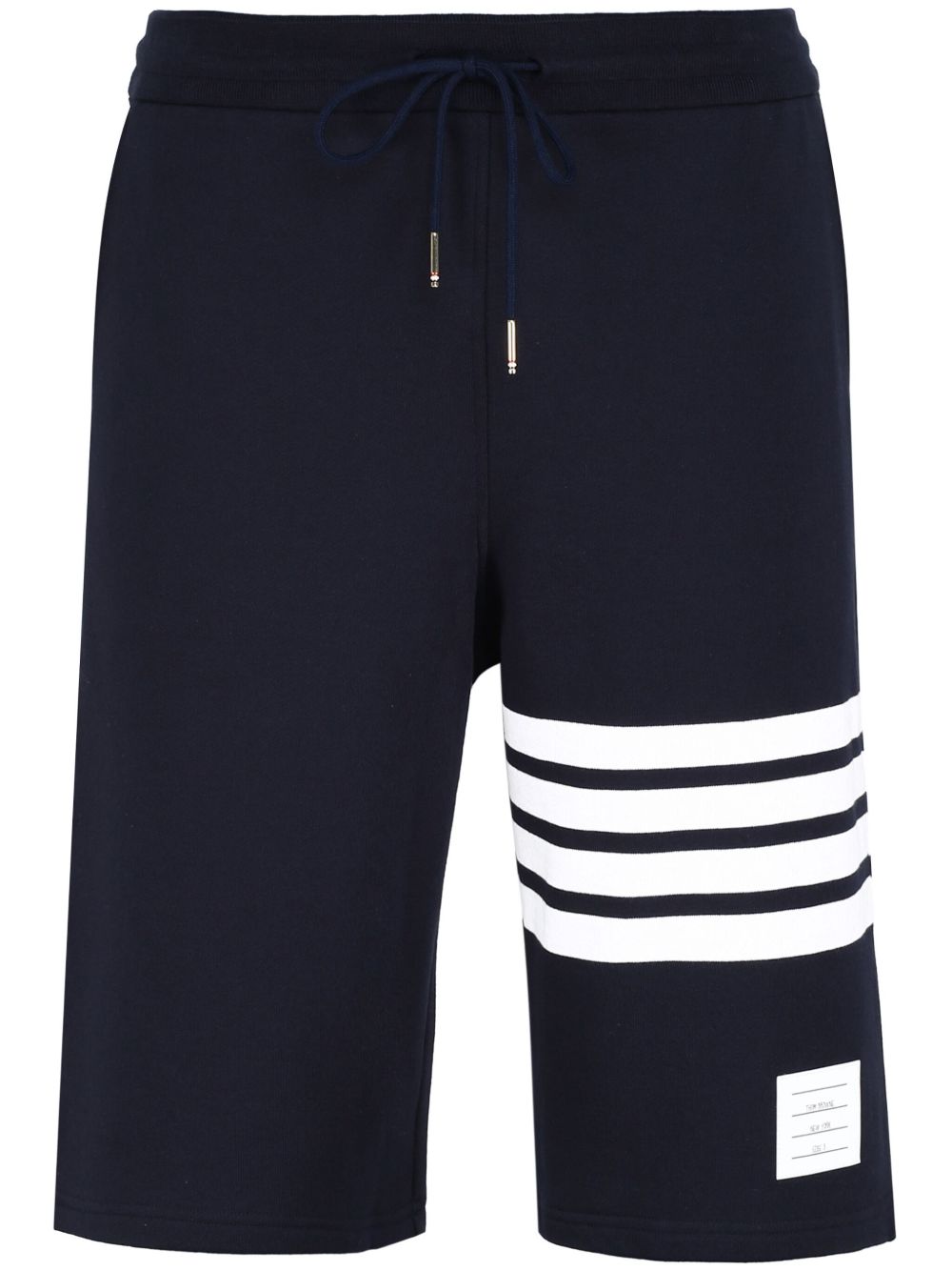 Thom Browne 4 条纹棉质运动短裤 - 蓝色