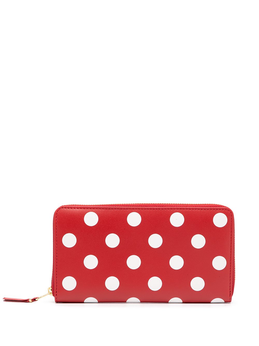 Comme Des Garçons Wallet 波点环绕式拉链钱包 - 红色