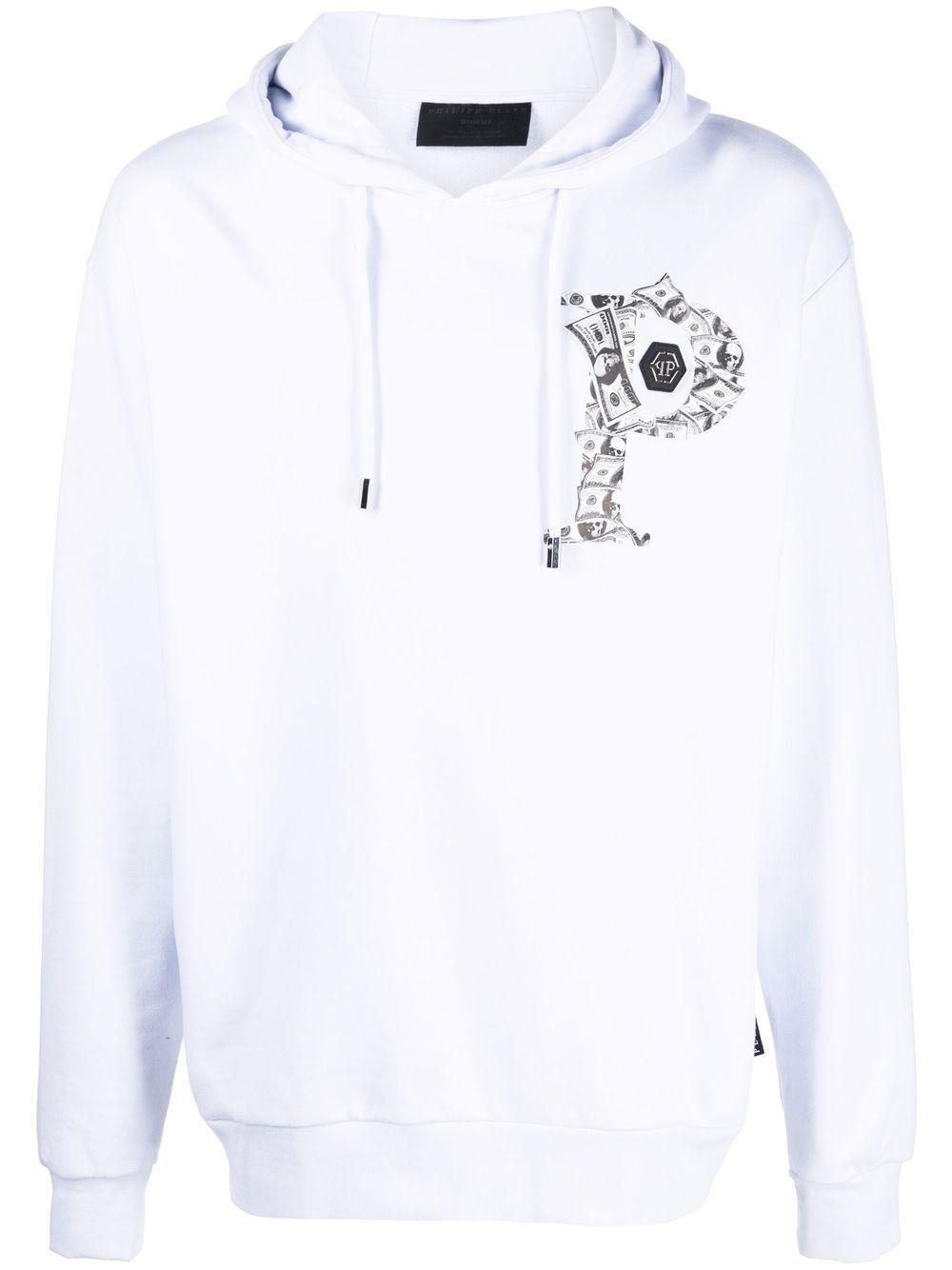 Philipp Plein Money 图案印花连帽衫 - 白色
