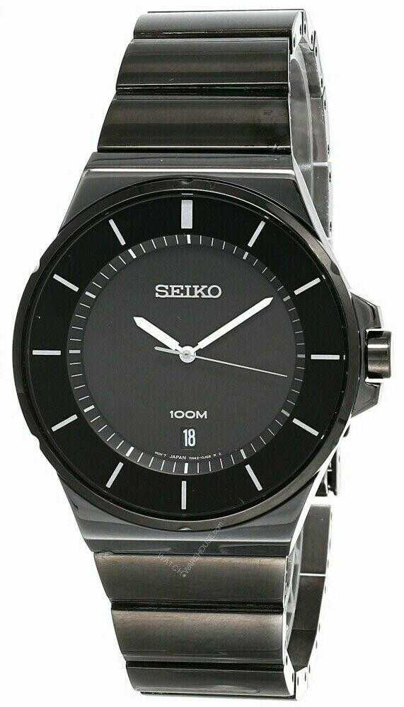 SEIKO Classic 43MM Black Dial S-Steel Bracelet Men's Watch SGEG21