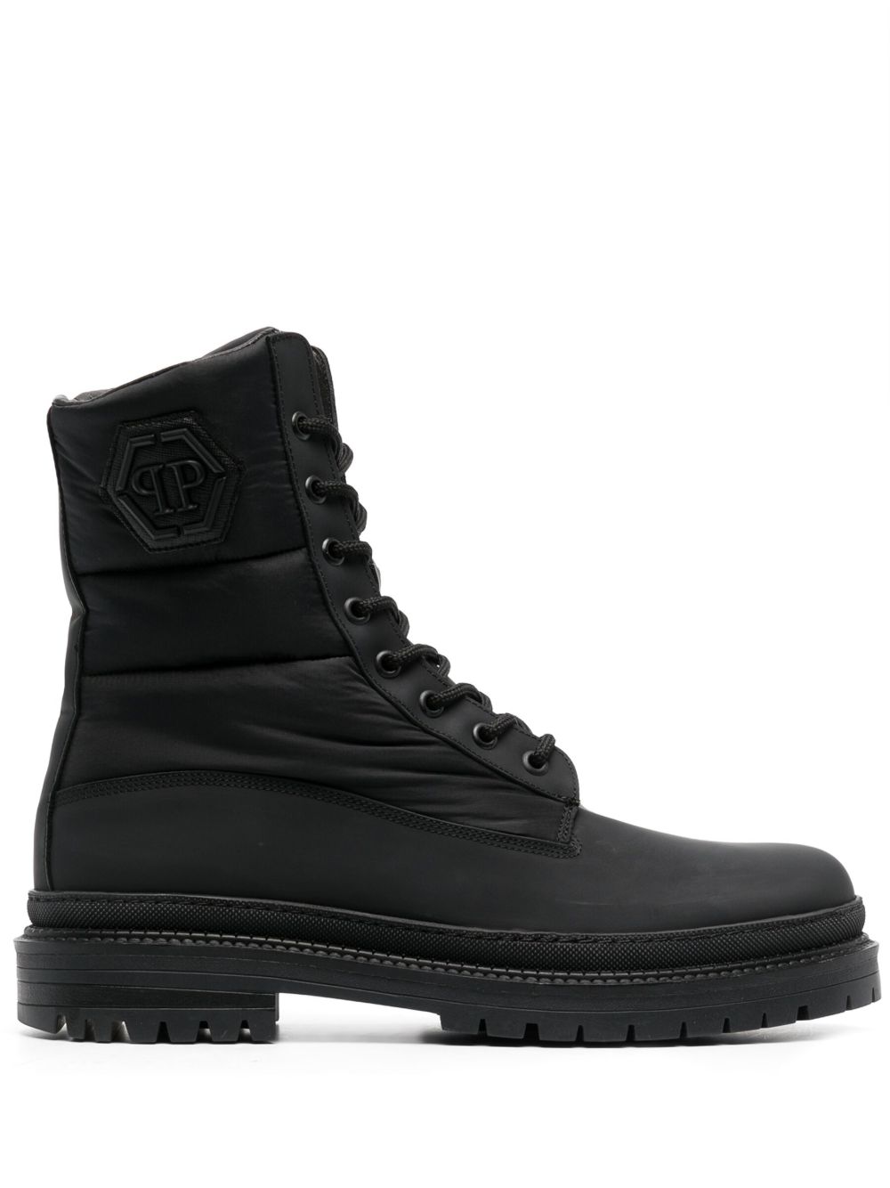 Philipp Plein logo压纹及踝靴 - 黑色