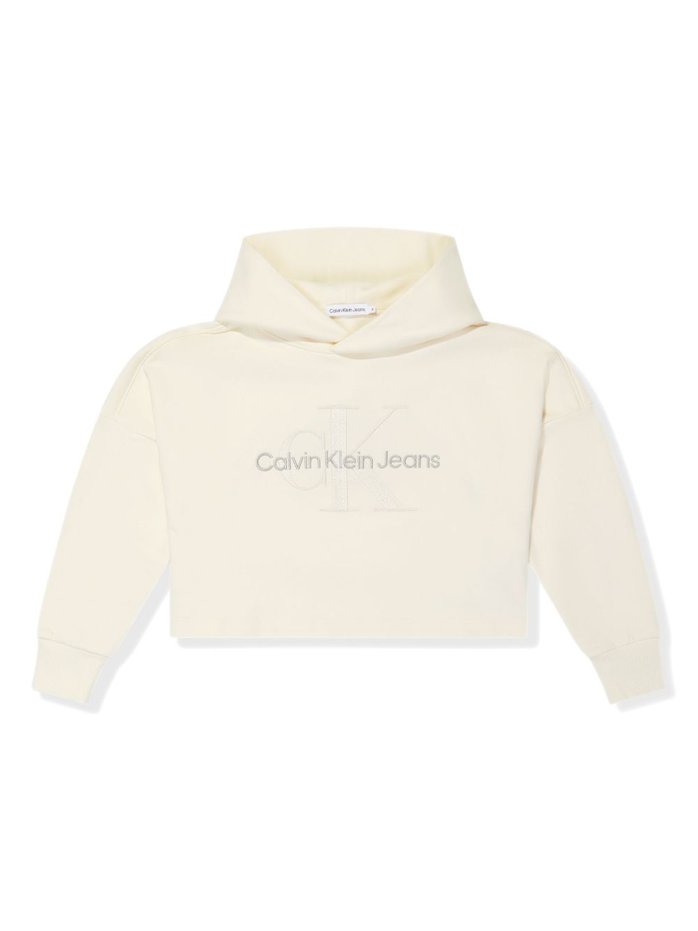 Calvin Klein Kids logo刺绣连帽衫 - 中性色