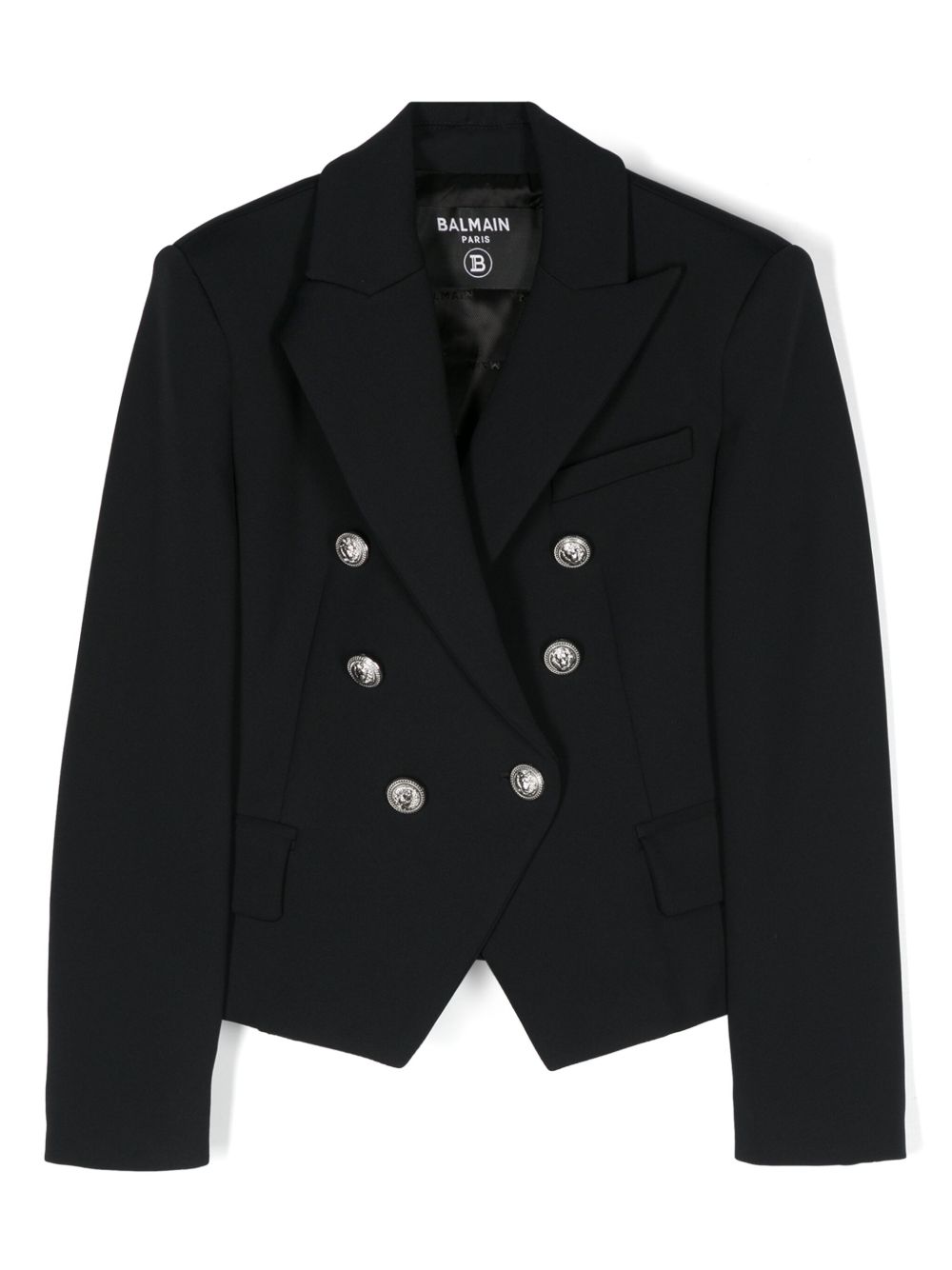 Balmain Kids 双排扣西装夹克 - 黑色