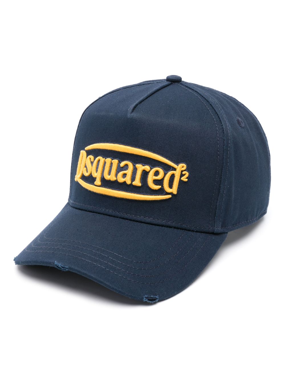 DSQUARED2 logo刺绣棒球帽 - 蓝色