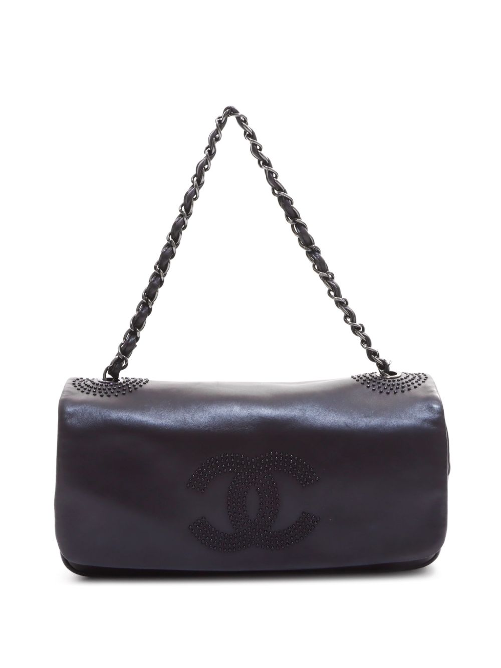 CHANEL Pre-Owned CC 皮质单肩包（2008-2009年典藏款） - 黑色