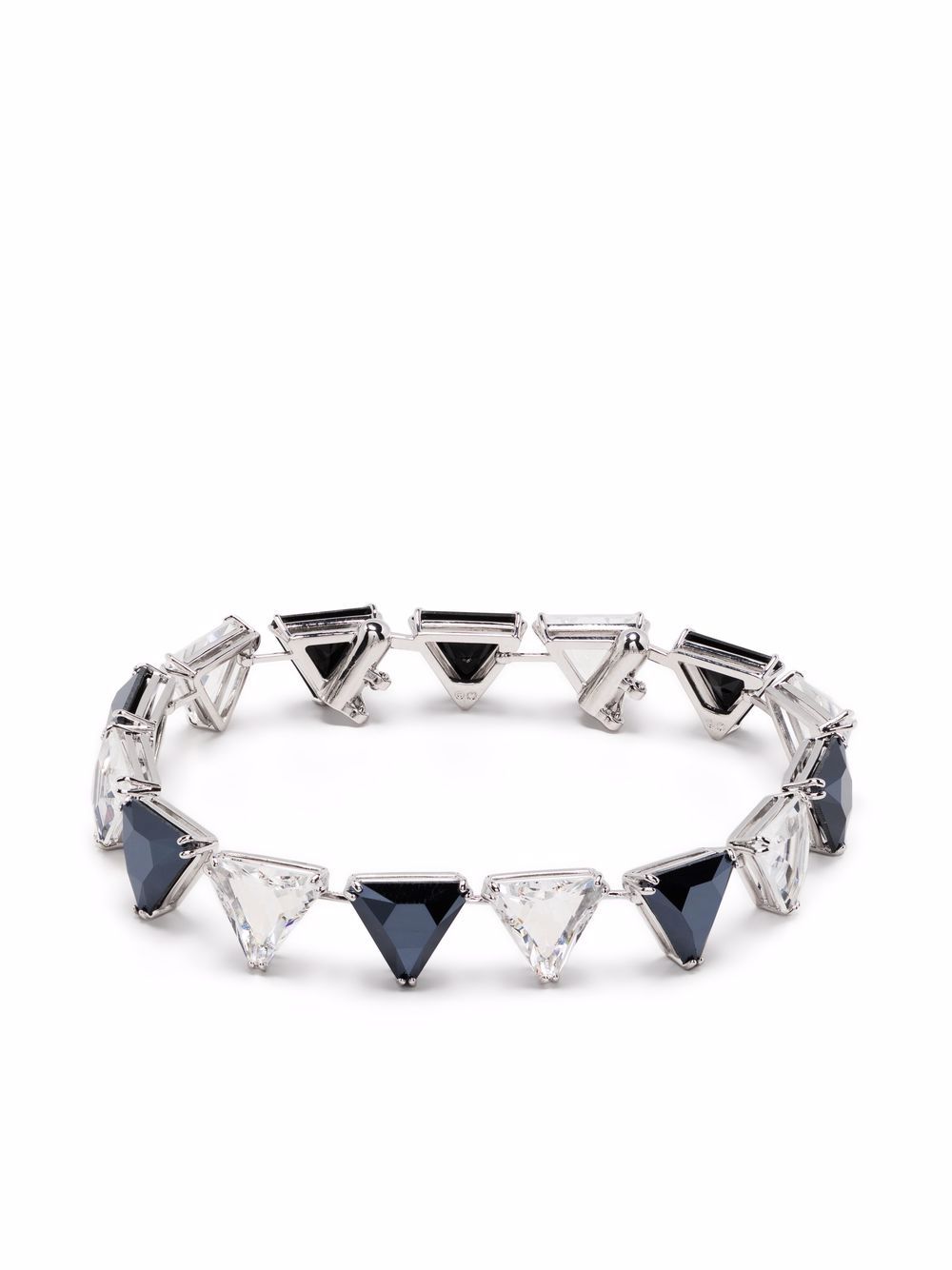 Swarovski Milenia 三角形切割水晶镶嵌手链 - 黑色