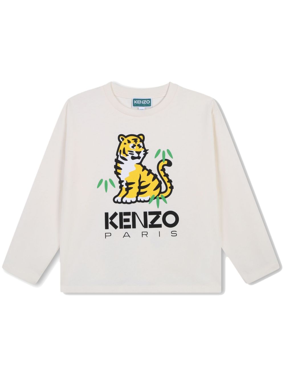 Kenzo Kids logo印花棉T恤 - 白色