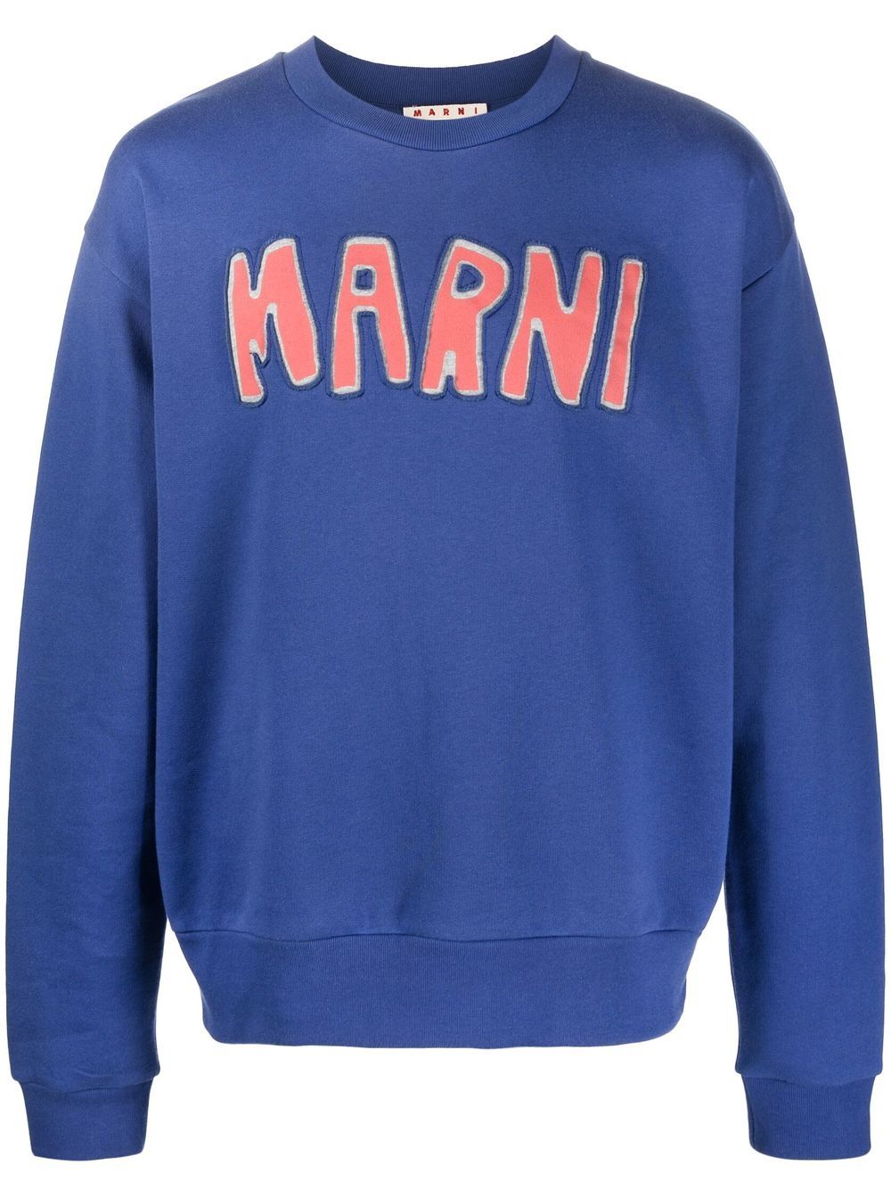 Marni 标贴圆领卫衣 - 蓝色