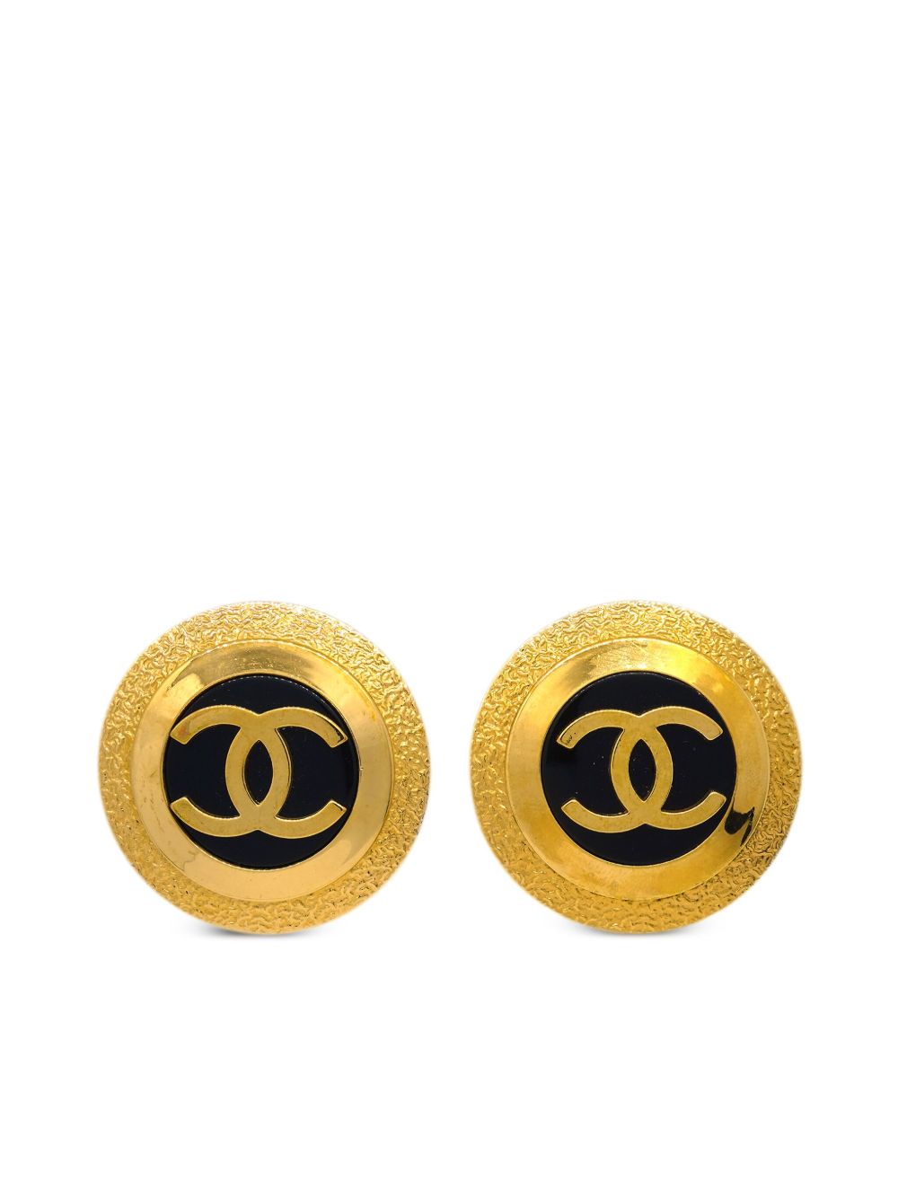 CHANEL Pre-Owned CC 纽扣夹扣式耳环（1993年典藏款） - 金色