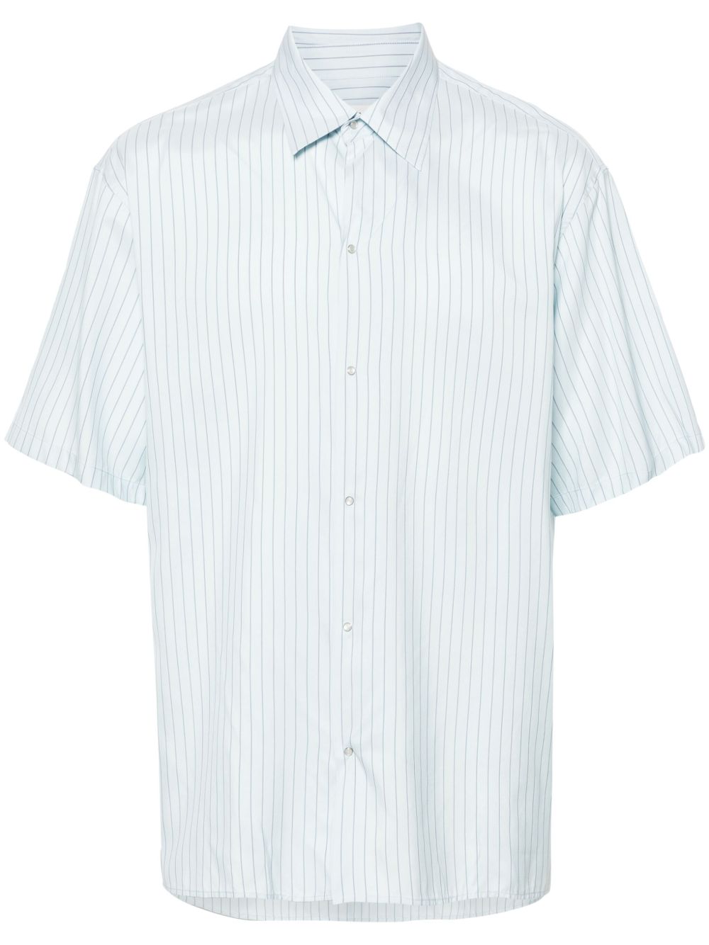 Lanvin 细条纹摁扣衬衫 - 蓝色