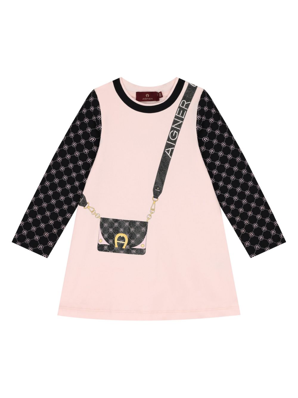 Aigner Kids 印花平纹针织连衣裙 - 粉色