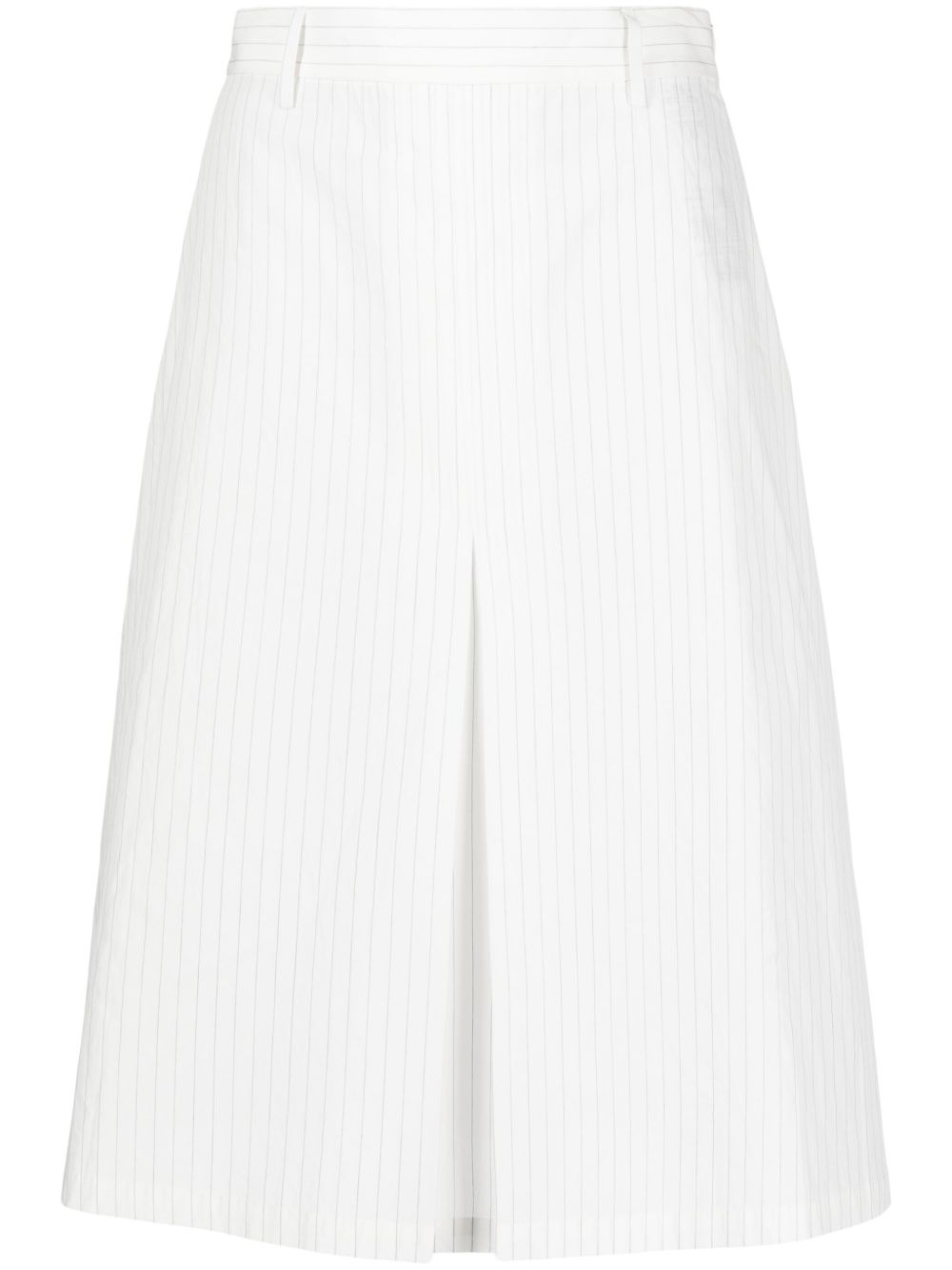 MM6 Maison Margiela 细条纹中长半身裙 - 白色