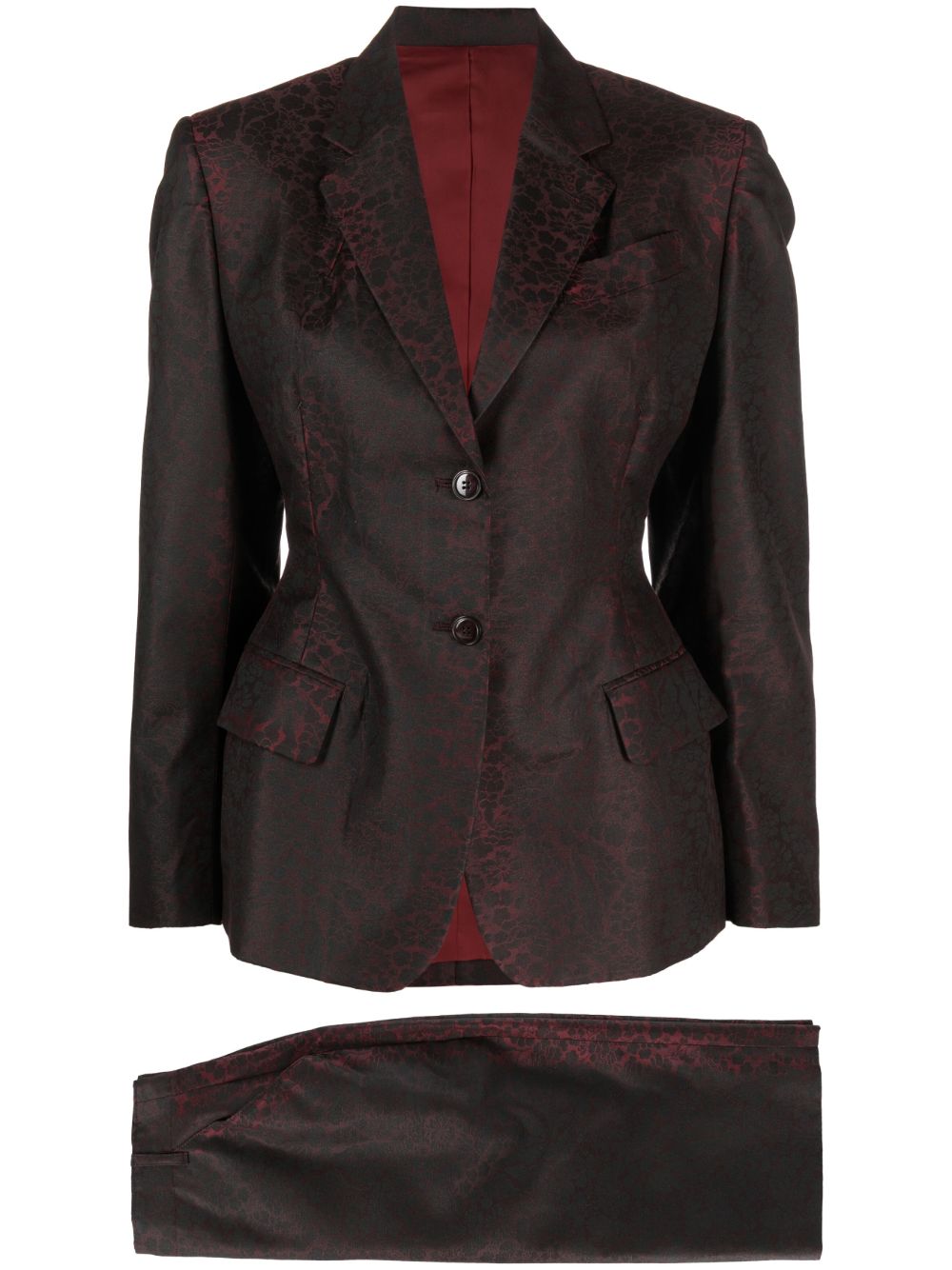 Jean Paul Gaultier Pre-Owned 提花半身裙西装套装 （2000年典藏款 ） - 红色
