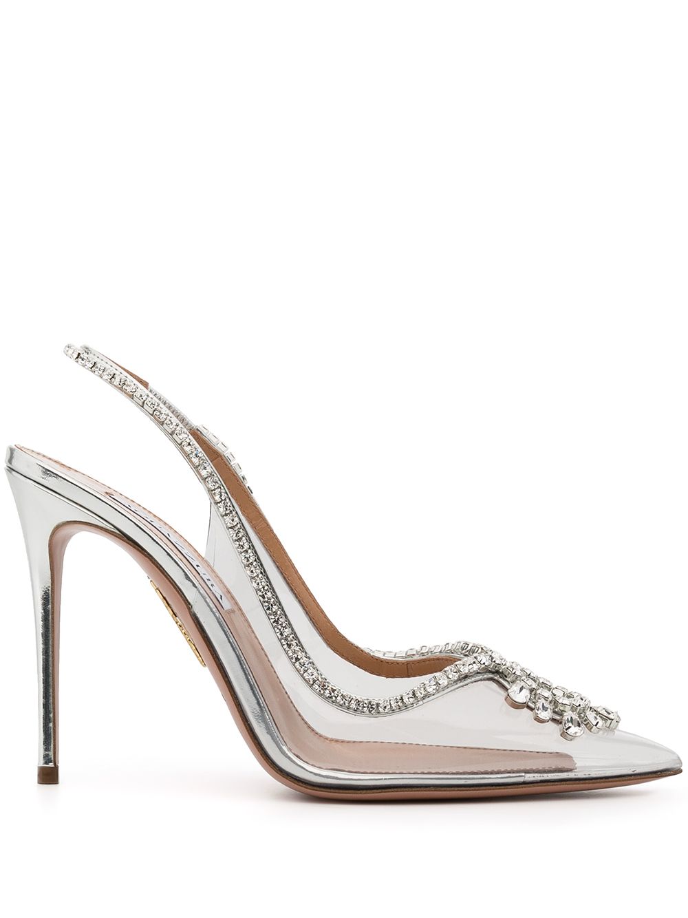 Aquazzura Seduction Crystal 高跟鞋 - 银色