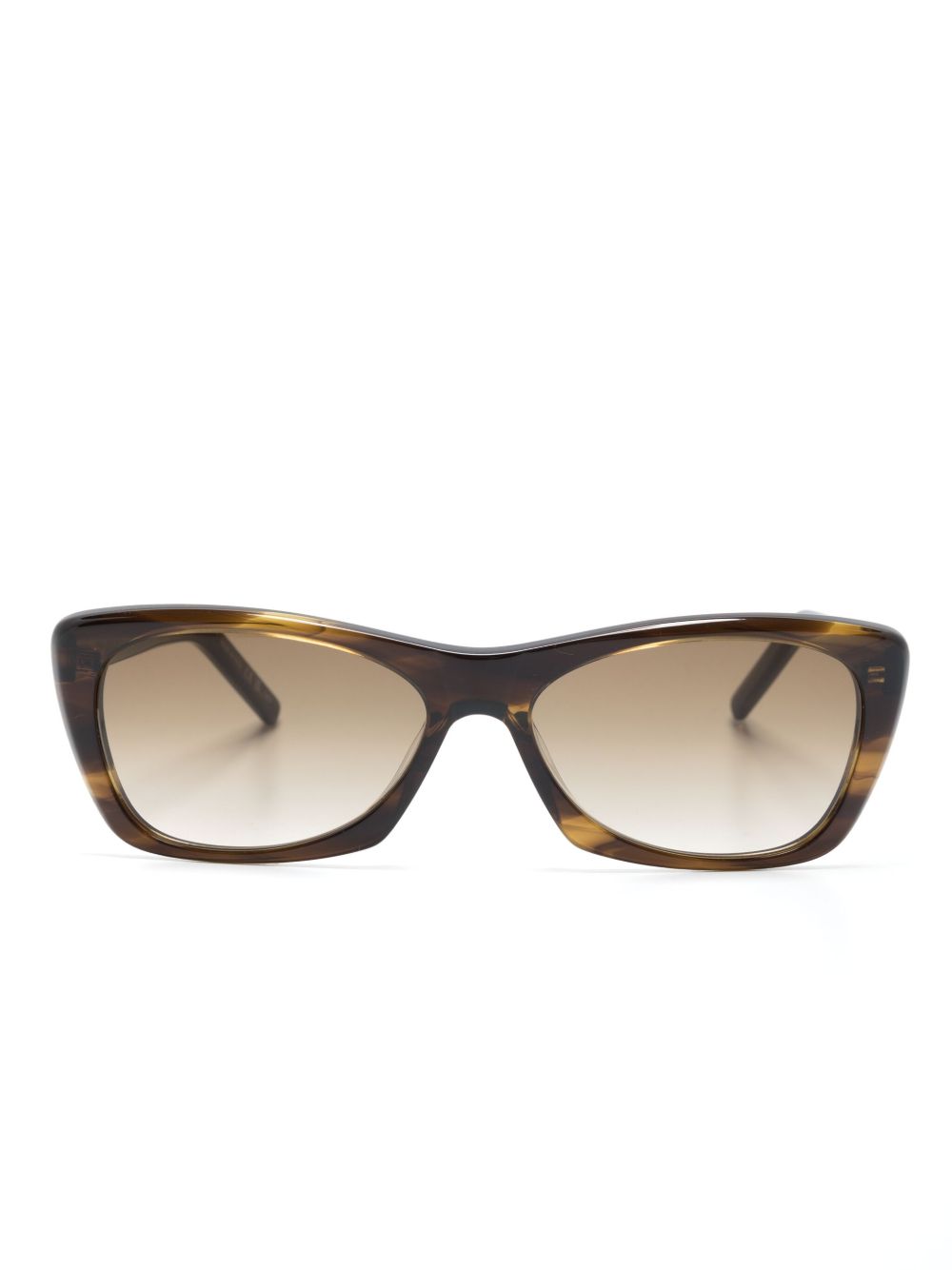 Saint Laurent Eyewear logo雕刻方框太阳眼镜 - 褐色