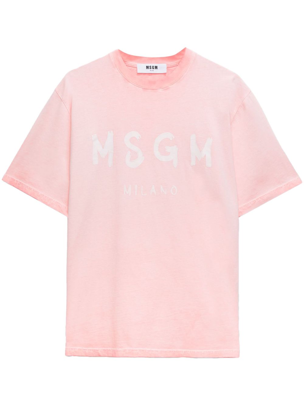 MSGM logo印花棉T恤 - 粉色