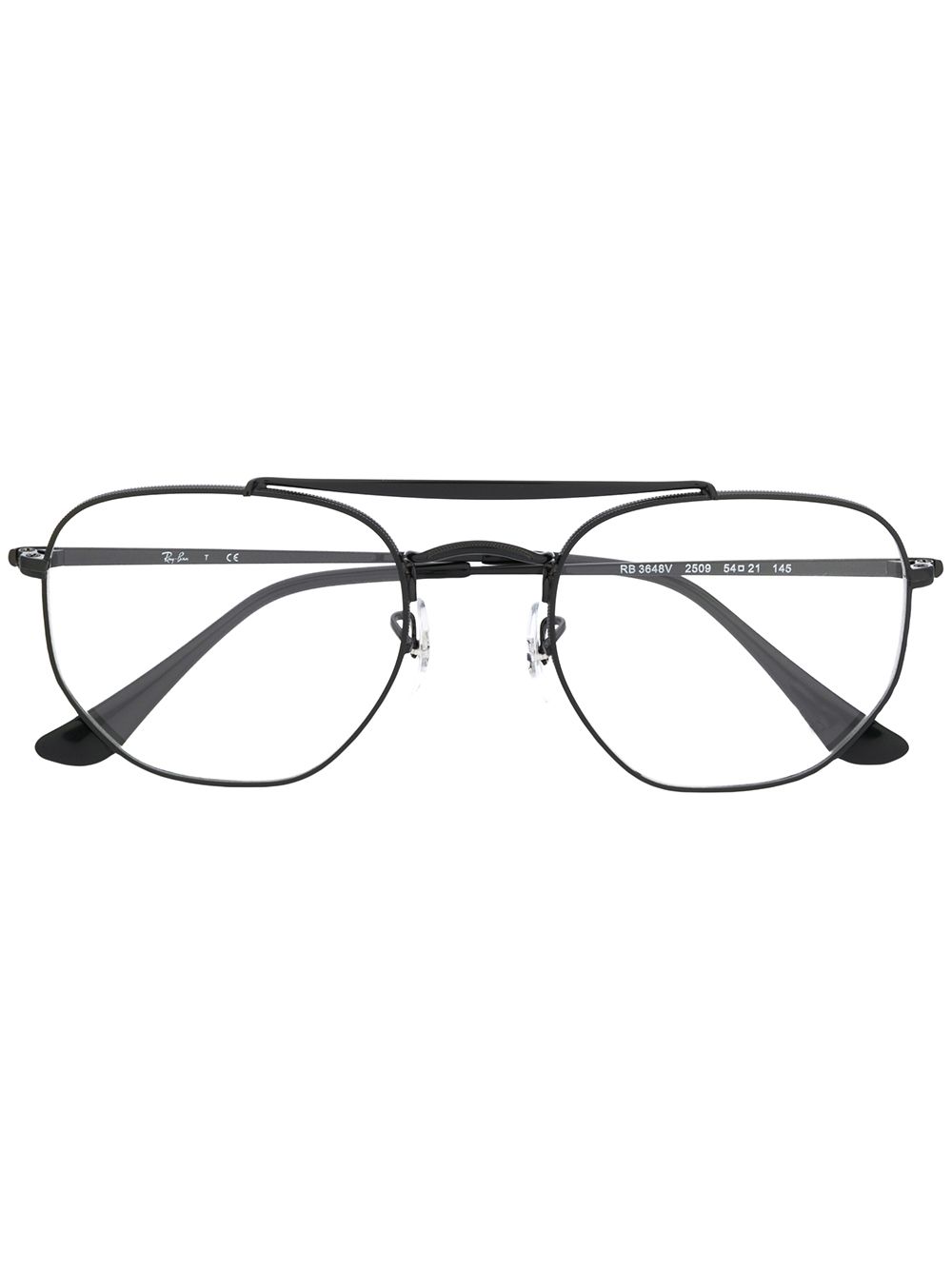 Ray-Ban 顶置装饰横条圆框太阳眼镜 - 黑色