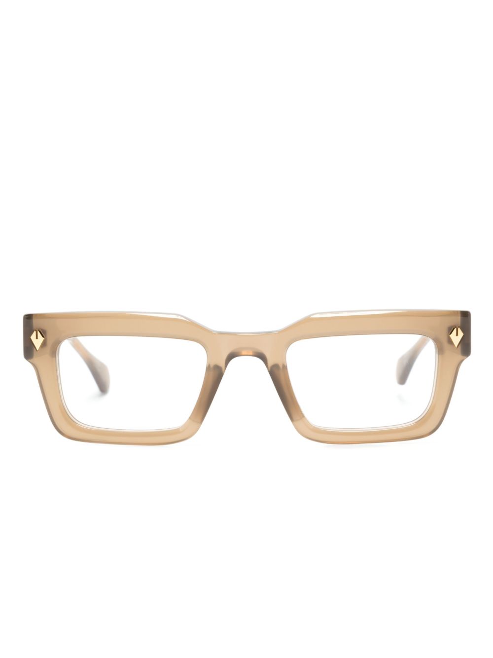 T Henri Eyewear Slantnose Rx 方形镜框眼镜 - 褐色