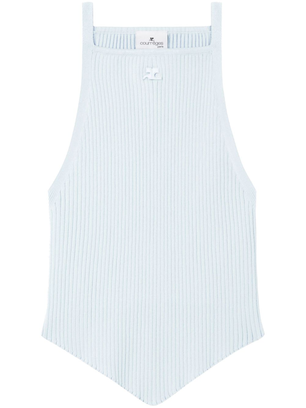 Courrèges Pointy 罗纹坦克背心 - 蓝色