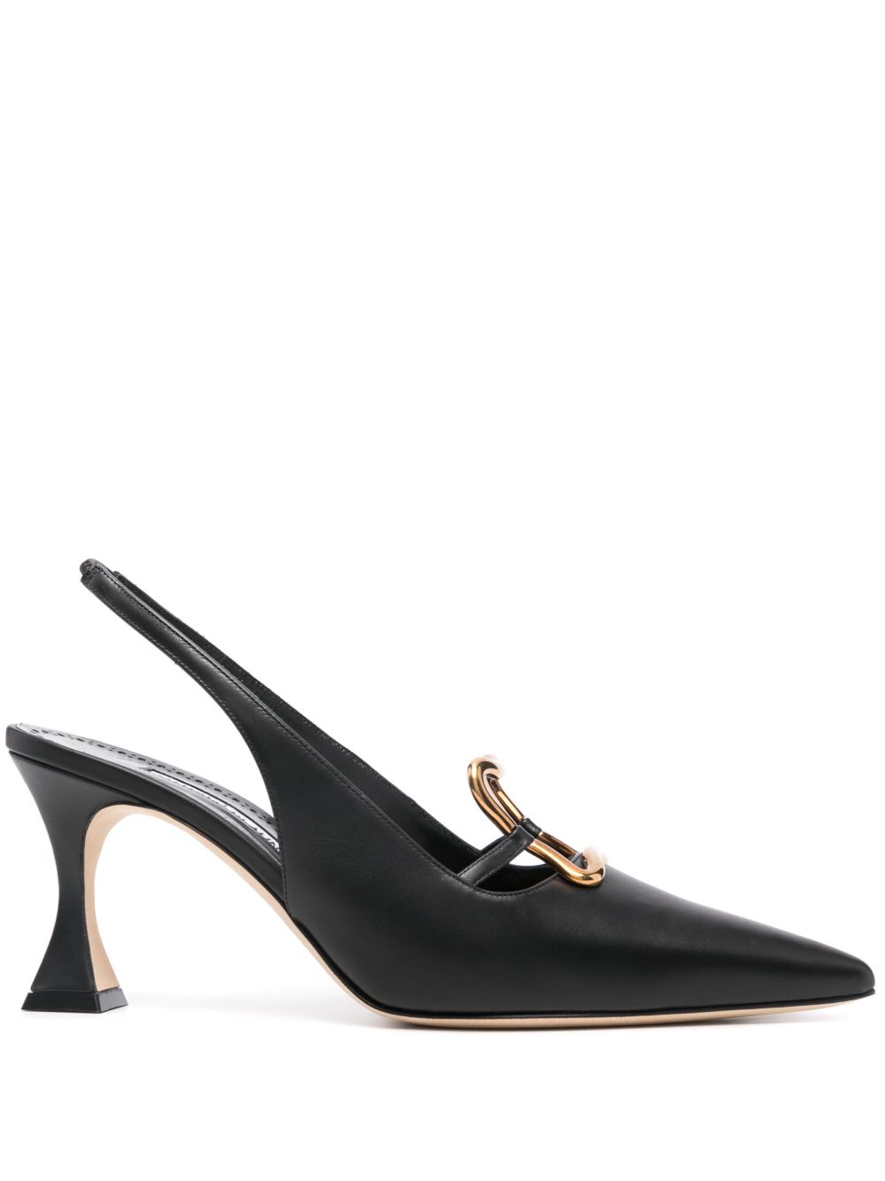 Manolo Blahnik Nikkal 裹踝中跟鞋（7厘米） - 黑色