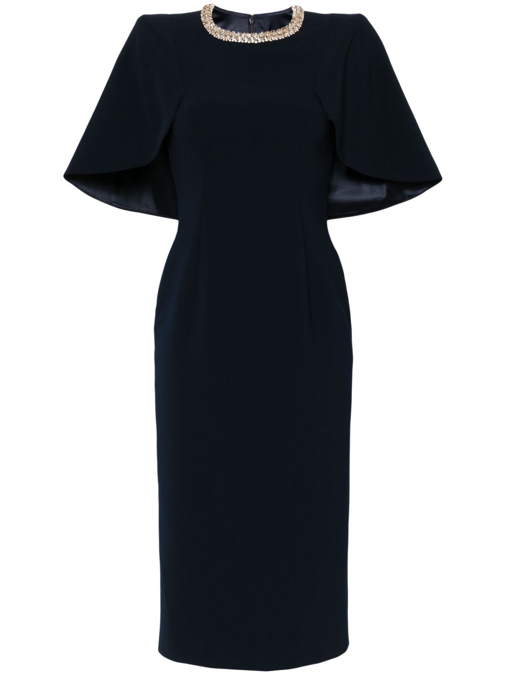 Jenny Packham Flirtini 晶饰中长连衣裙 - 蓝色