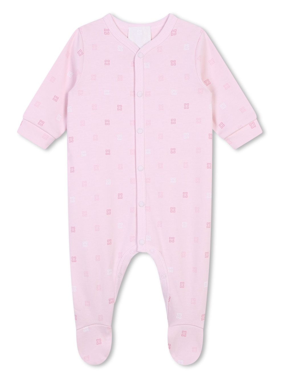 Givenchy Kids logo印花棉睡衣套装 - 粉色