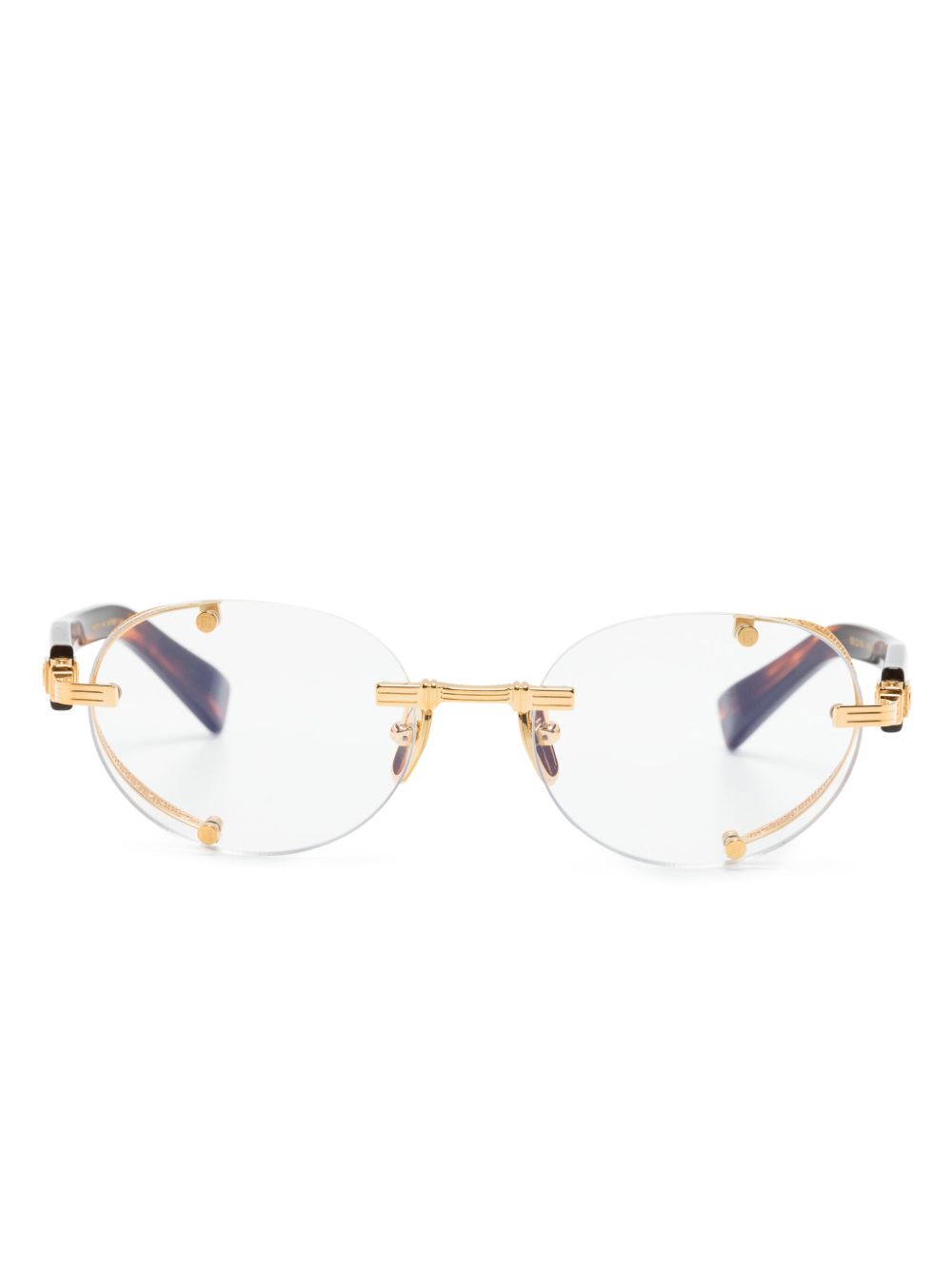 Balmain Eyewear 椭圆形框眼镜 - 金色