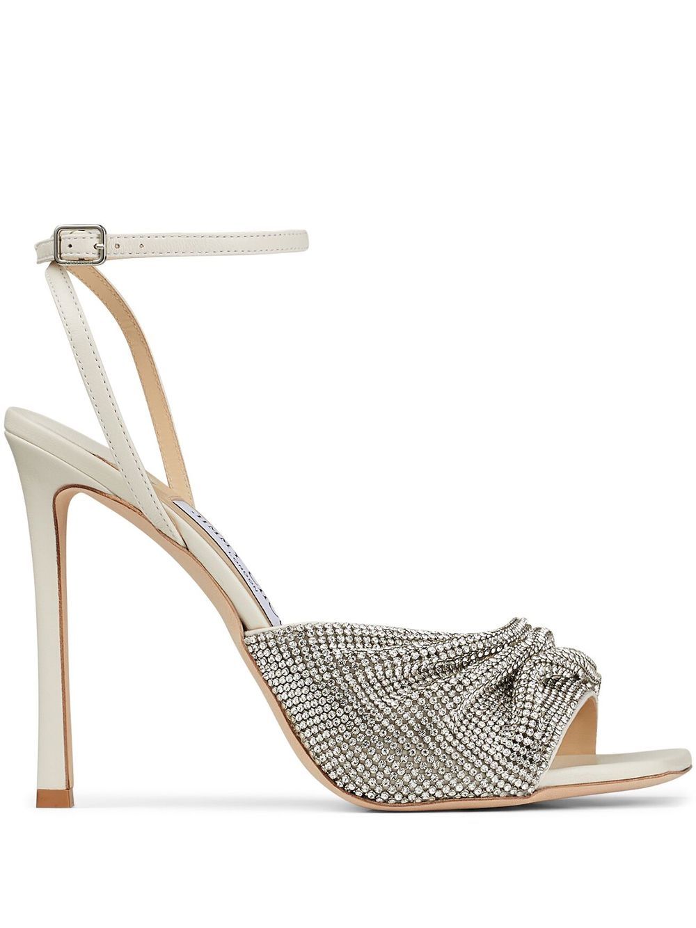 Jimmy Choo Naria 高跟晶饰网纱凉鞋 - 中性色