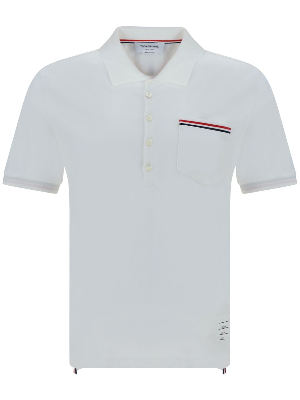 Thom Browne 胸前口袋POLO衫 - 白色