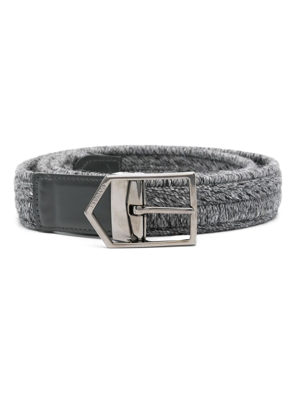 Canali logo雕刻扣环腰带 - 灰色