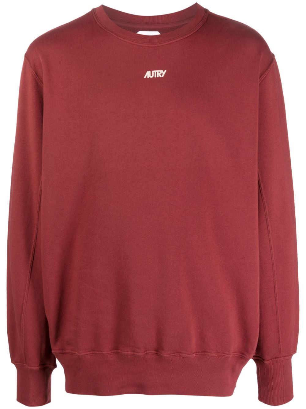 Autry logo刺绣圆领卫衣 - 红色