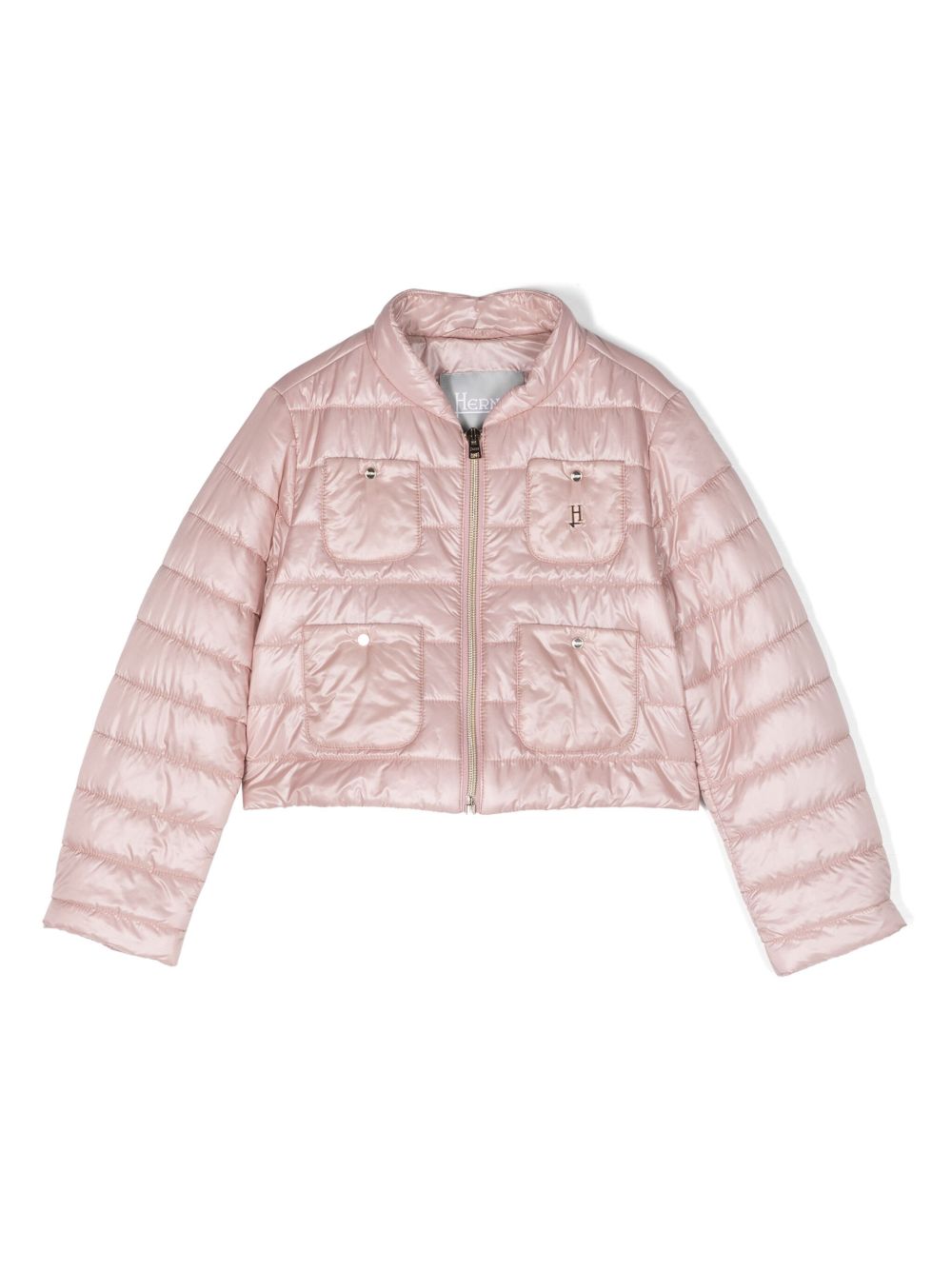 Herno Kids 四口袋蓬松夹克 - 粉色
