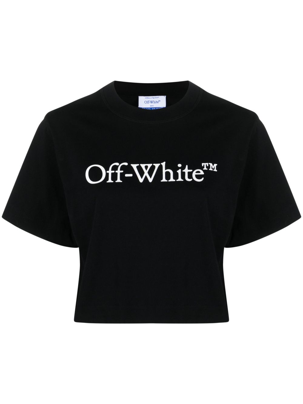 Off-White Bookish logo印花短款T恤 - 黑色