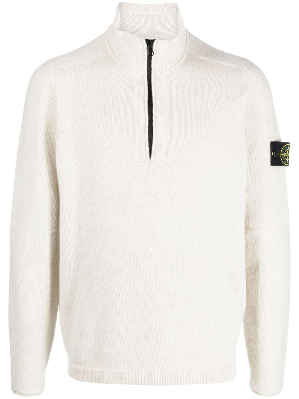 Stone Island 罗盘图案拉链领卫衣 - 中性色