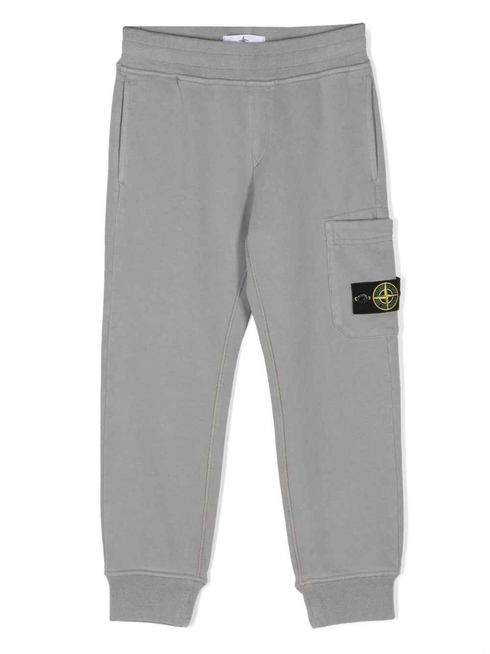 Stone Island Junior 罗盘徽章棉运动裤 - 灰色