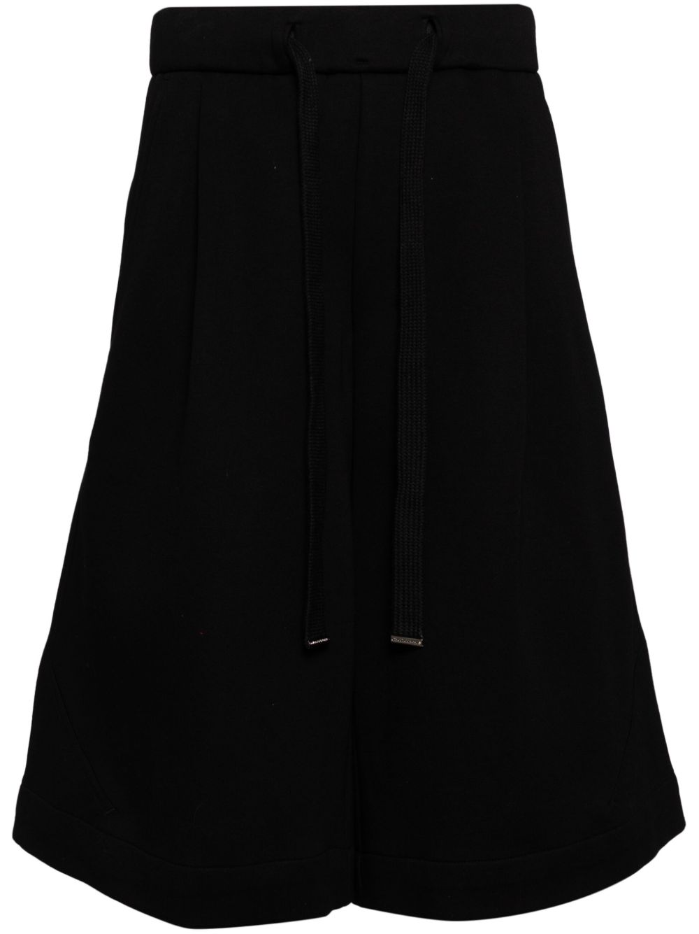 Wooyoungmi One-Tuck Neoprene 百慕大短裤 - 黑色