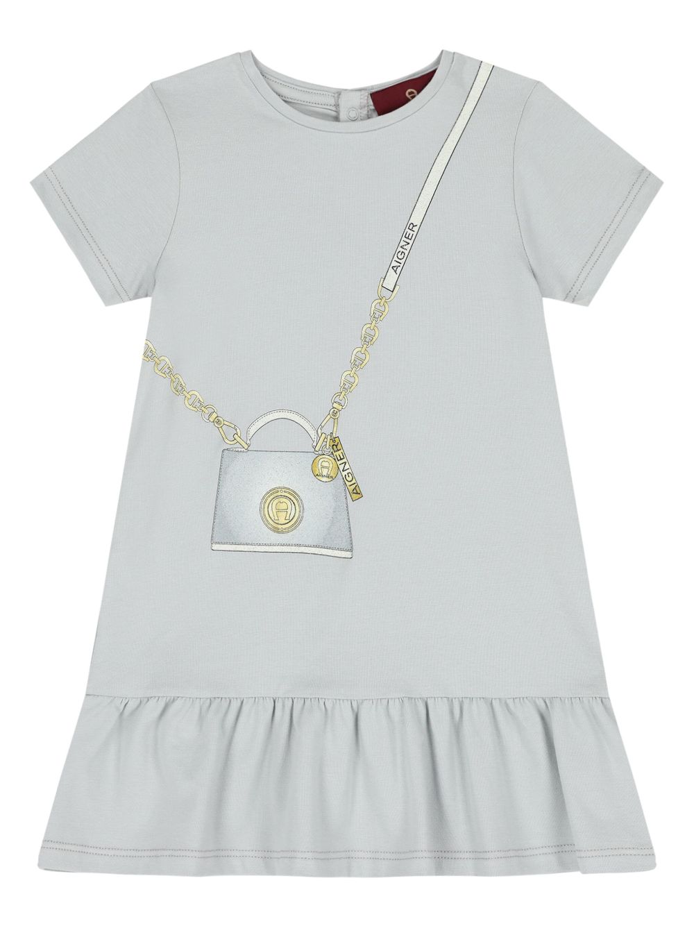 Aigner Kids 包袋印花连衣裙 - 灰色