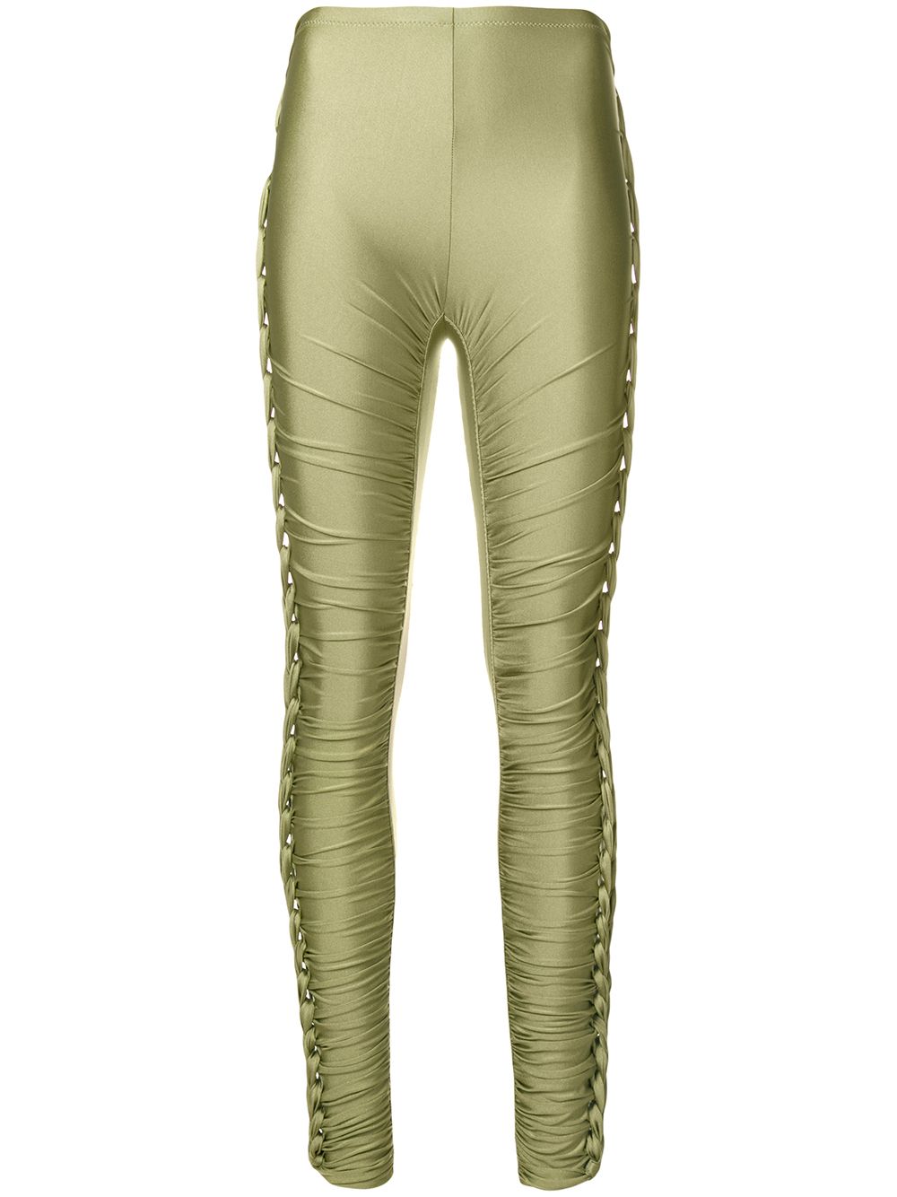 Jean Paul Gaultier Pre-Owned 古着编织层次长裤 - 绿色