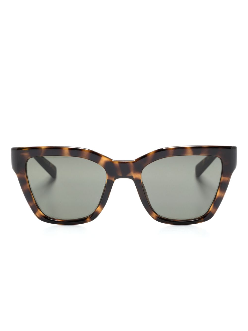 Saint Laurent Eyewear logo雕刻方框太阳眼镜 - 褐色