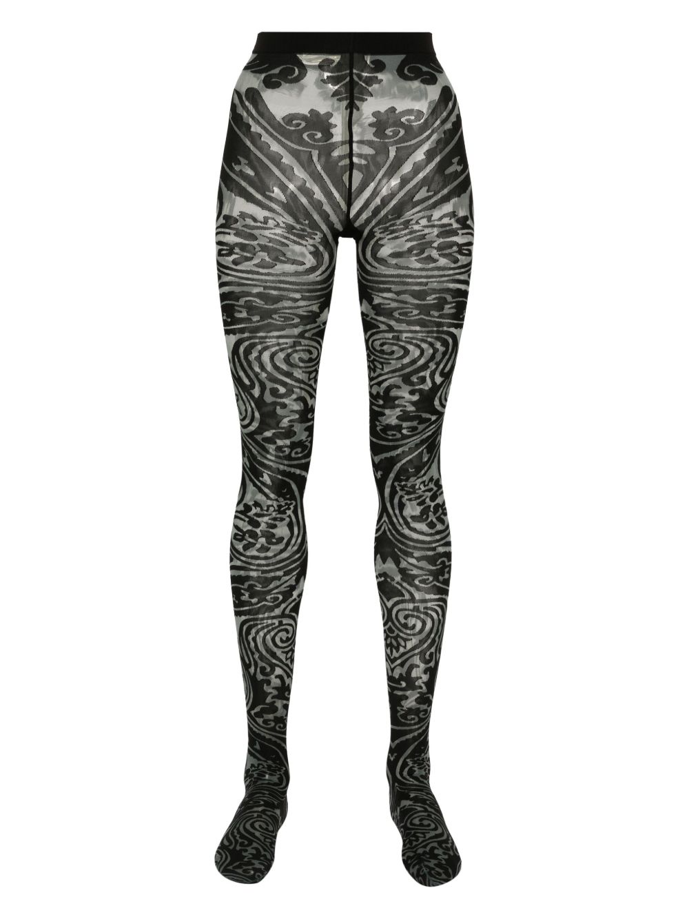 Wolford x ETRO Body Tattoo 提花打底裤袜 - 灰色
